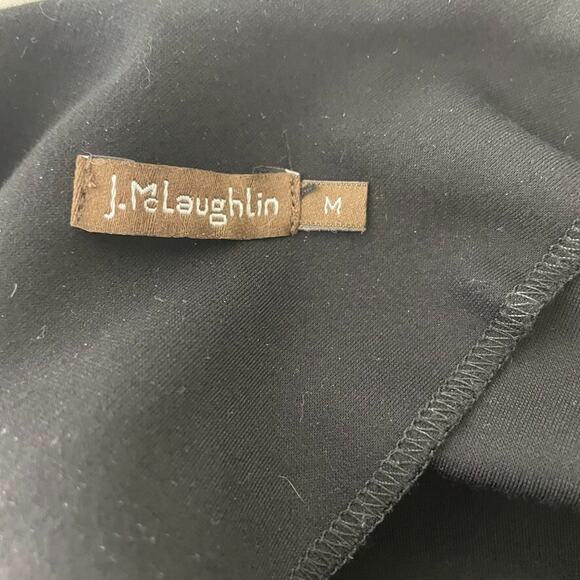 J McLaughlin Black Sheath Dress M Stretch Knit Minimalist Career Classic - Picture 3 of 7